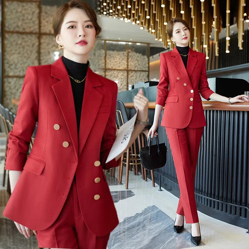 Nov Ženski Korejski Hlače Obleko Pomlad Jesen Priložnostne Obleko, Jakno, Hlače, Dvodelne Višji Smisel Urad Ženska Poklicni Kompleti