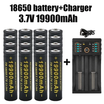 100% čisto nov 18650 baterija litij-baklo 18650 polnilna baterija baklo + 201 polnilnik 3,7 V 19900 Mah