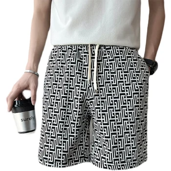 2022 Nove Priložnostne Poletje modni tisk hlače za moške dodatki plima blagovne znamke svoboden pet-točka hlače tanke oddelek hlače hlače
