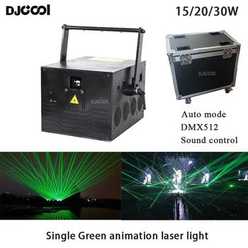 20W Let primeru Strokovnih High Power Laser Eno Zeleno animacija lasersko svetlobo DMX ILDA Visoko svetlost DJ stranka, ki kažejo