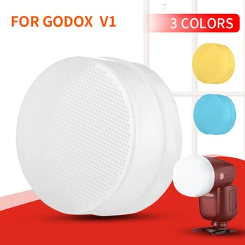 3 Barve, Komplet Flash Difuzor za Godox V1 Bliskavica Speedlight Mehko Polje Primeru