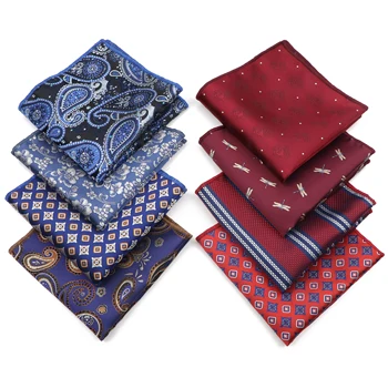 45 Barve Različnih Modnih 25 cm Mens Žep Kvadratnih Handkerchief Modra Paisley Prugasta Hankies Moški Stranka Jopičem Obleko Pribor