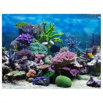 8 Velikosti PVC Samolepilne Podvodnih Koralnih Aquarium Fish Tank Ozadju Plakat Ozadje Stene Lanscaping Ocean Morje Rastline Dekor Papir