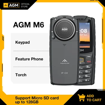 AGM M6 4G Odklenjen Telefon IP68 Pritisni Gumb Tipkovnica Telefona 2500mAh Krepak Telefon Dual SIM Funkcija Telefon Celular Za Starejše