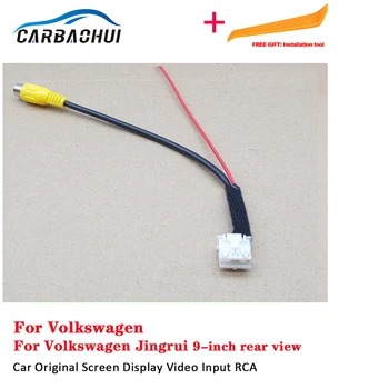 Avto Kamera Zadaj Za Volkswagen Jingrui g-palčni riginal Video Vhod Stikalo vmesnika RCA Priključek Converter Žice Kabel