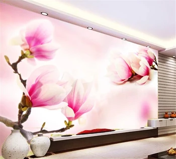 beibehang Prilagodite velikost 3D zidana sodobne lepa magnolija TV ozadju stene doma dekoracijo slikarstvo de papel parede