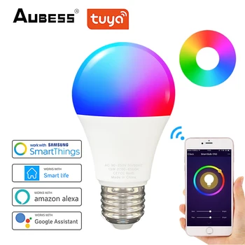 E27 RGBCW Svetlobe LED, Smart TUYA Smart WiFi Žarnica Alexa googlova Domača stran Yandex Alice Žarnic Zatemniti Čarobno Žarnice Glasovni Nadzor