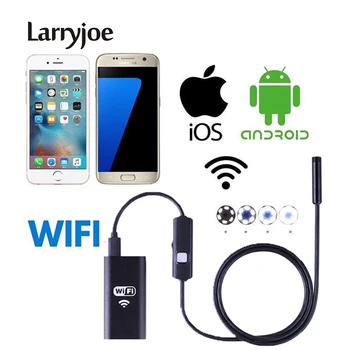 Larryjoe 8 mm Objektiv Wifi Endoskop Fotoaparat Nepremočljiva Kača Cevi Cevi Borescope 720P Kamera Endoskop za Android, Iphone