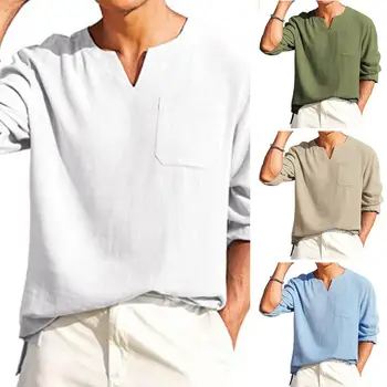 Moški T-shirt Mladostno Dolge Rokave Barva V Vratu Hitro Suho Poletje Vrhovi Znoj Absorpcije Moških Vrhovi Dnevna Oblačila