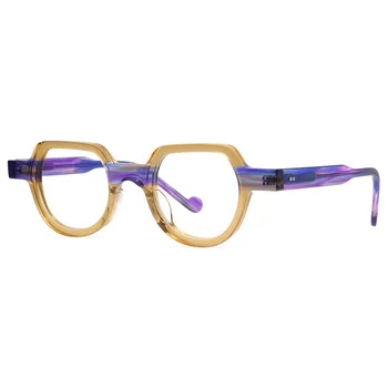 Novo Modno Ročno izdelane Breskev Srce Design Poligon Acetat Očala Za Moške Optične Leče Candy Barve Žensk Očala Z Okvirjem