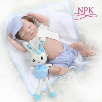 NPK 52 CM bebe lutka prerojeni celotno telo, silikonski novorojenček spi dojenček fant kopel igrača Darilo za Rojstni dan