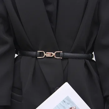 Pas Žensk Lep Dekorativni Obleko Preprosta Modna 100 Ujemanje Pulover Plašč korejska Različica Pasu Majhen Pas Black Trend