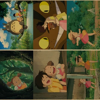Platno Stensko Slikarstvo Umetnost Klasični Japonski Anime Tonari No Totoro Nordijska Plakatov In Fotografij Slike, Ki Živijo Otroci Soba Dekor