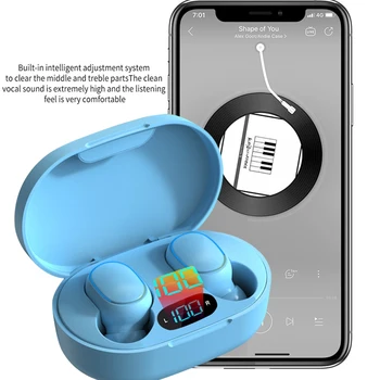 TWS ES6 Bluetooth Slušalke Brezžične Slušalke za Glasbo Čepkov Šport Gaming Slušalke Za IOS Android Telefon LED za V uho z mic