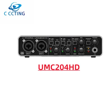 UMC204HD Zunanje Zvočne Kartice za Snemanje 2x4,24 Bitov/192 kHz USB, Avdio/MIDI Vmesnik Z Midas Mic Preamplifiers