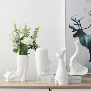 Ustvarjalne Živali Keramične Vaze Preprost Hydroponic Cvet Posodo Sveže Girly Slogu Doma Dekoracijo