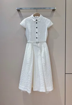 Vroče Prodaje Ženske Obleke 2023 Moda Kratek Rokav Omamljanje Obleko Maxi Elegantna Urad Dame Dolgo Belo Obleko