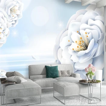 wellyu Sodobno minimalistično 3D cvet Evropski klasični cvet zidu po meri, velika zidana ozadje de papel parede