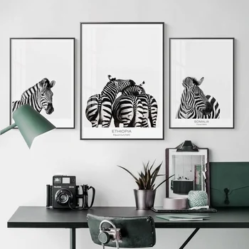 Zebra Živali platno Stensko slikarstvo v slikah, za dnevno Sobo Art plakat Dekoracijo Sliko Brez Okvirja morden tiskanja Vrtec doma